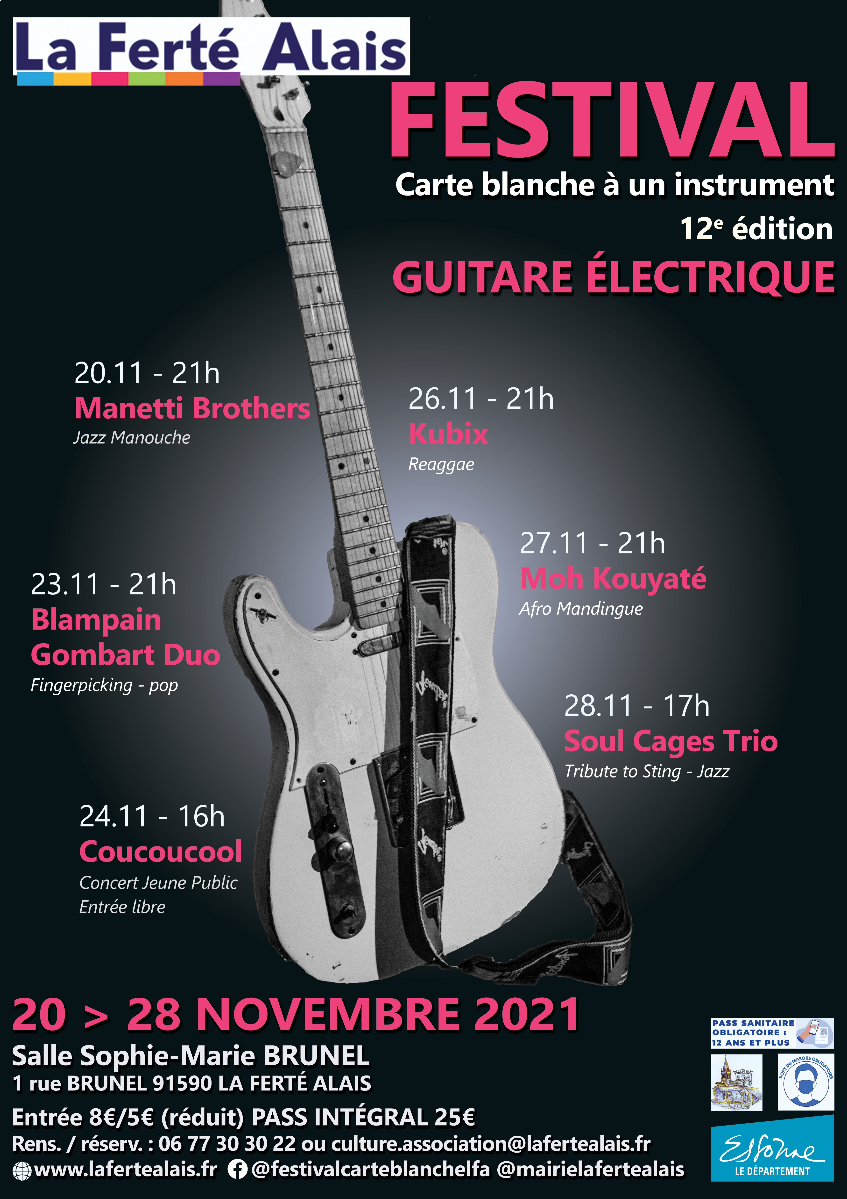 Le Festival Carte Blanche à un instrument 12ème édition : La Guitare Électrique - Affiche Festival 2021 20 OK